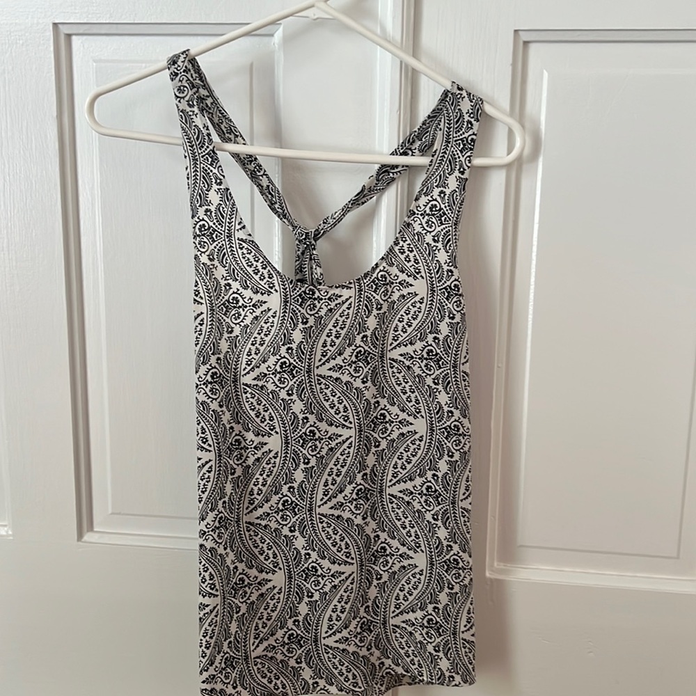 Theory Black/White Paisley Top